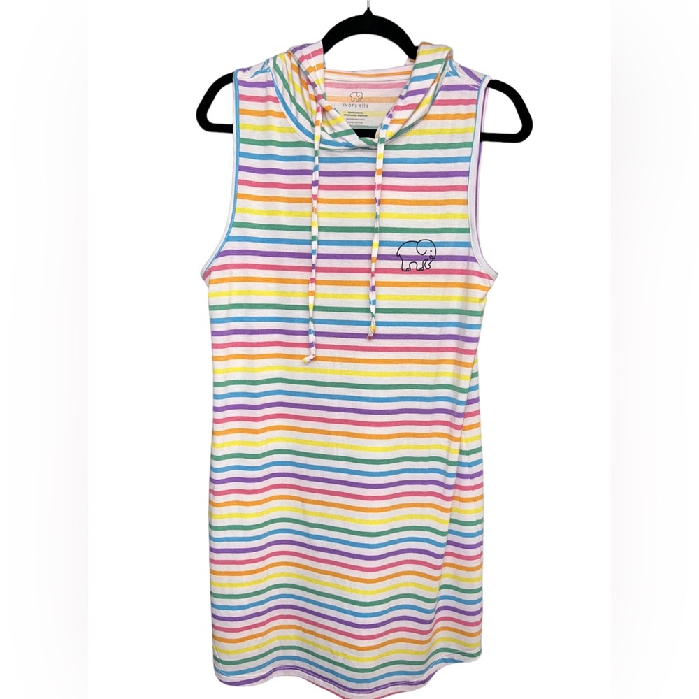 Ivory Ella Sz Large Hooded Striped Dress